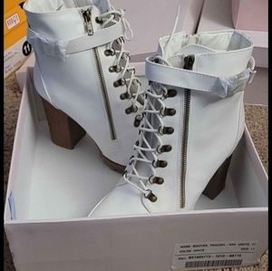 Sassy White Combat Boots
